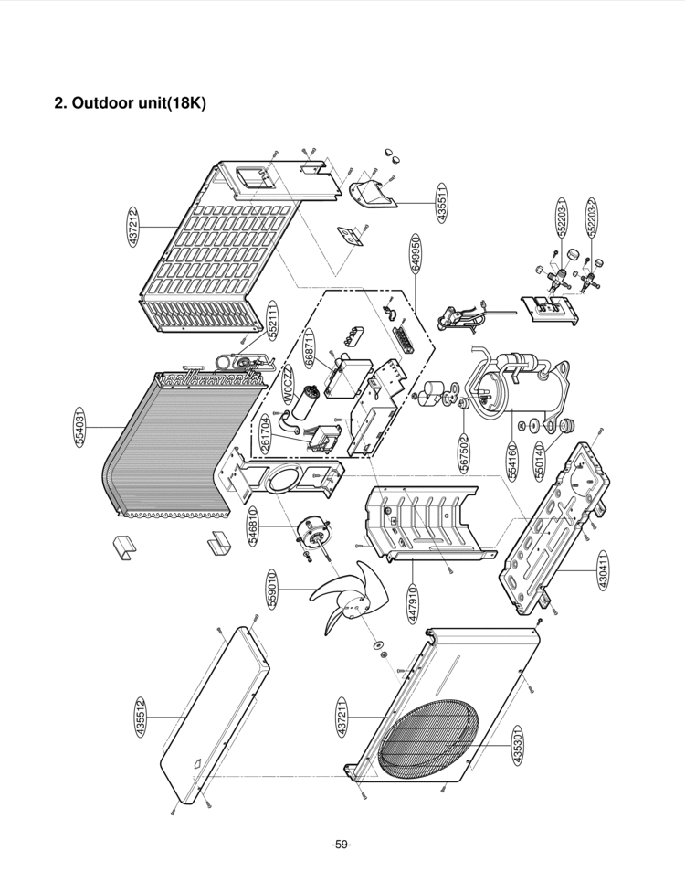 Outdoor Diagram and Parts List for LA180CP  LG Air Conditioner