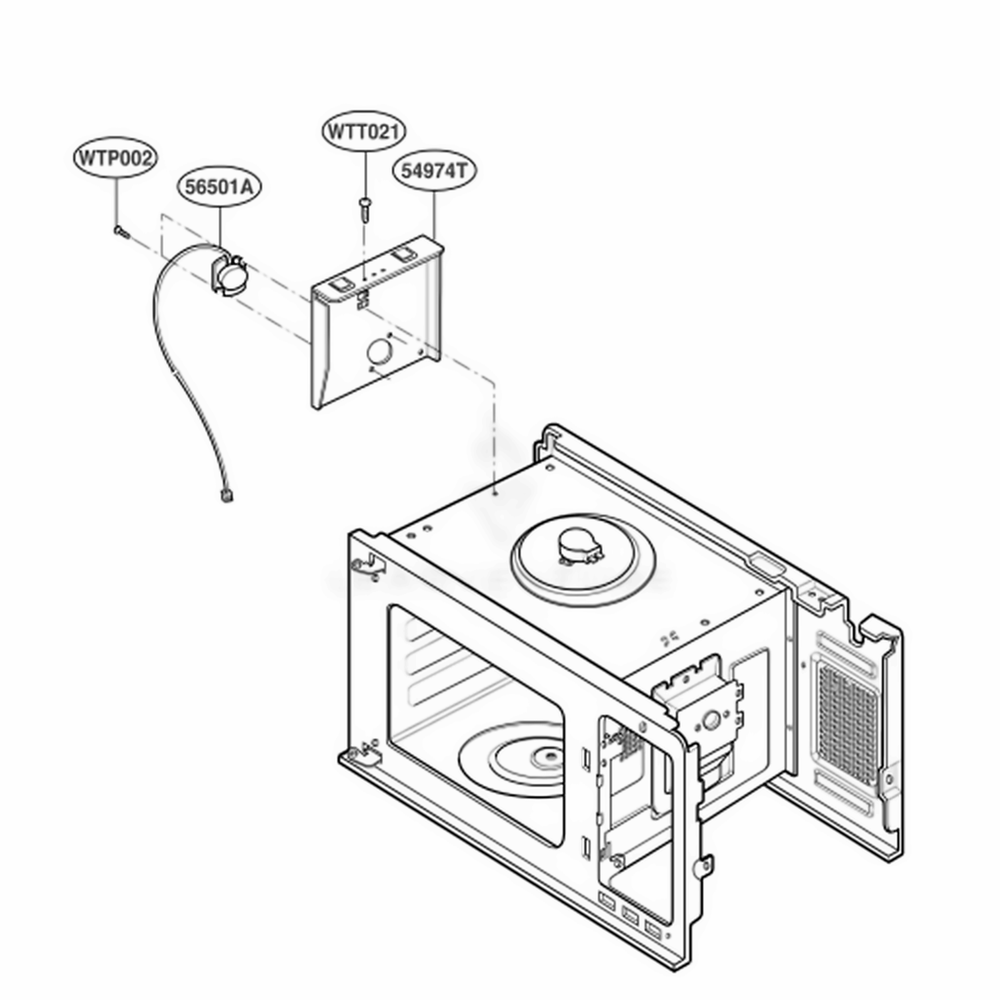 Sensor Parts Diagram and Parts List for PLMB186CC AT3EGEF LG Wall Oven