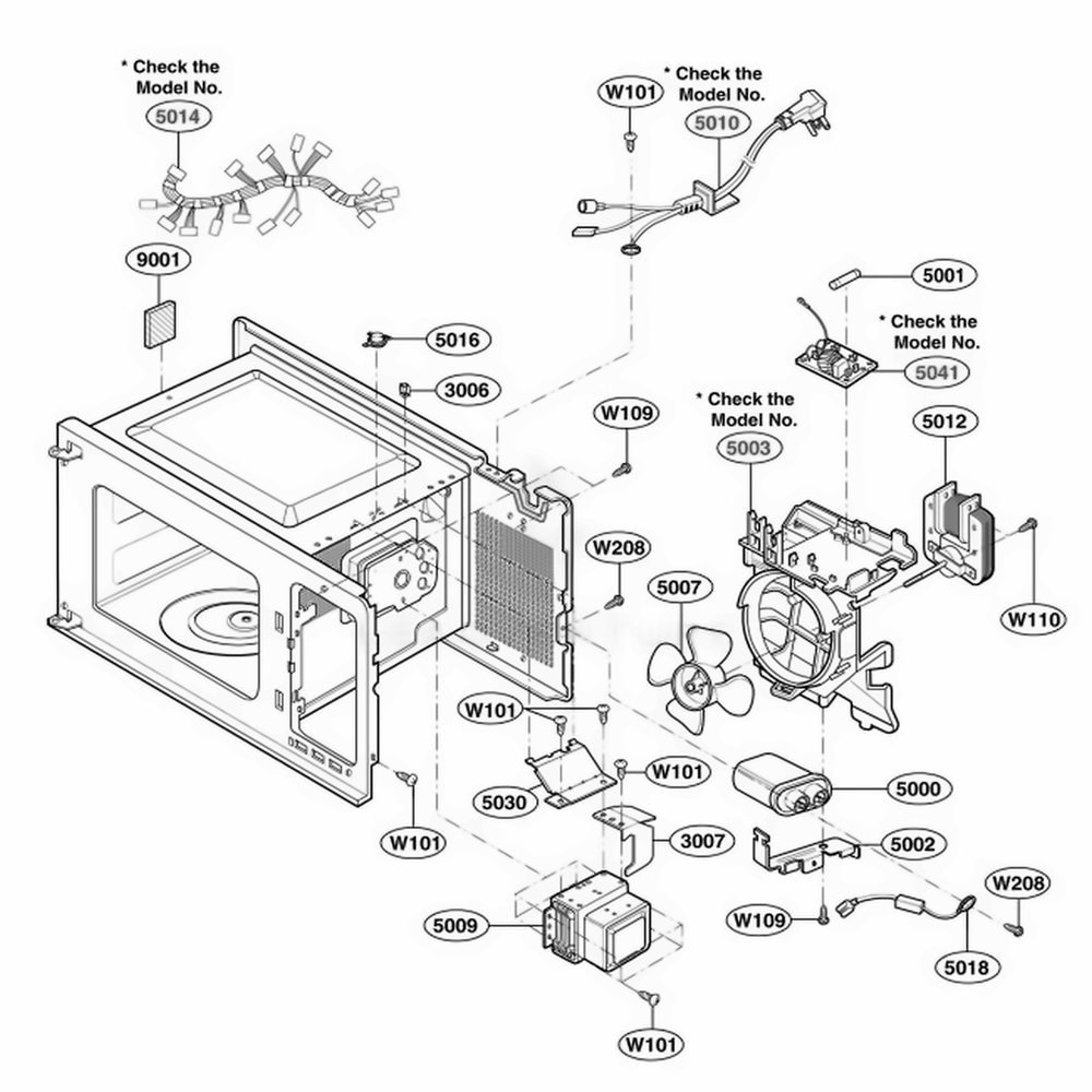 Interior Parts 2 Diagram and Parts List for 62464 ABSESEA LG Wall Oven