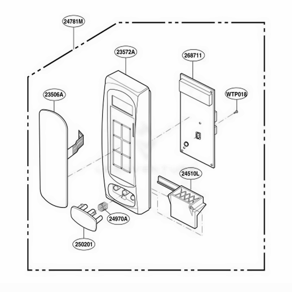 Controller Parts Diagram and Parts List for LRM1250W CWHELGA LG Wall Oven