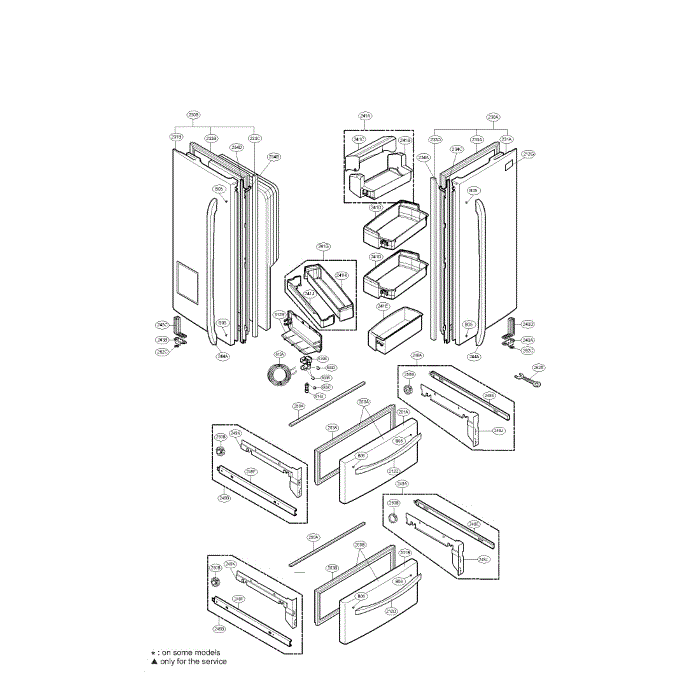 Door Diagram and Parts List for LMX21981ST 00 LG Refrigerator