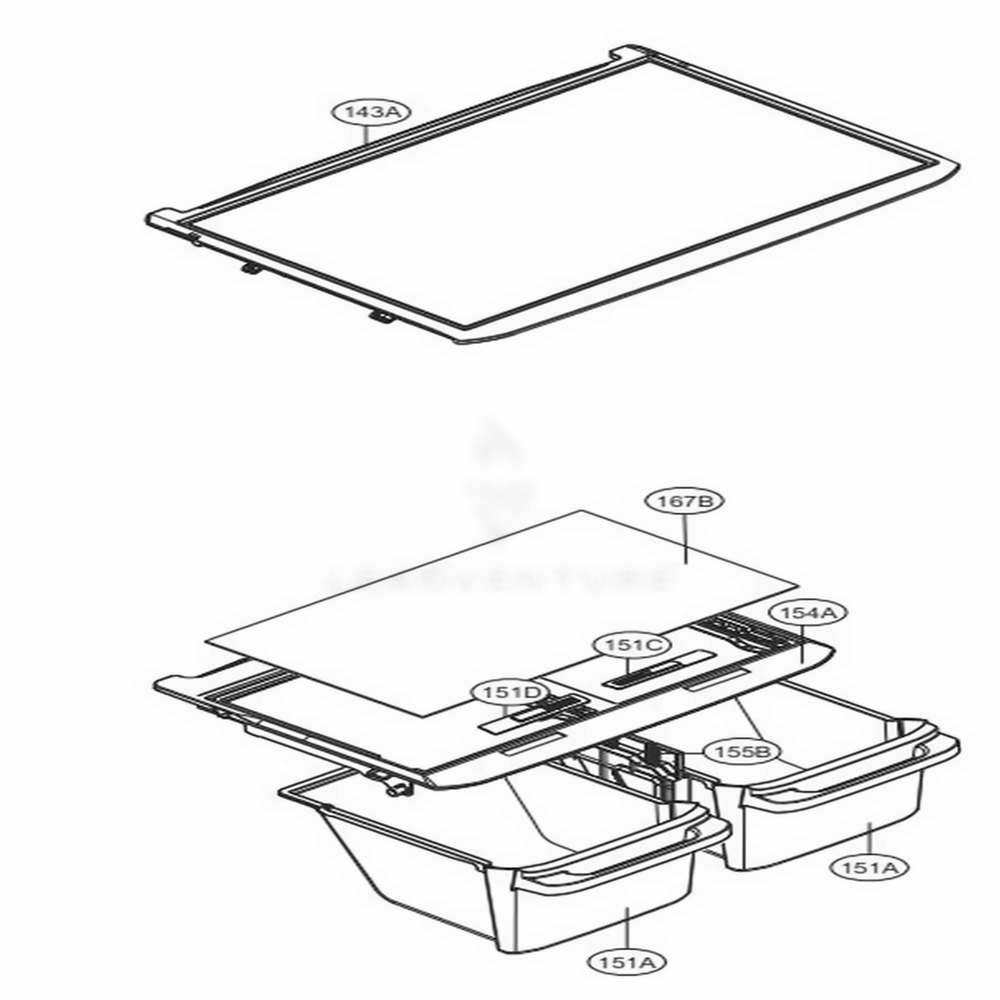 Refrigerator Parts Diagram and Parts List for LTNS20220W ASWCNA0 LG Refrigerator