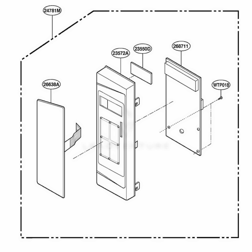 Controller Parts Diagram and Parts List for 61282 AMWESEA LG Range