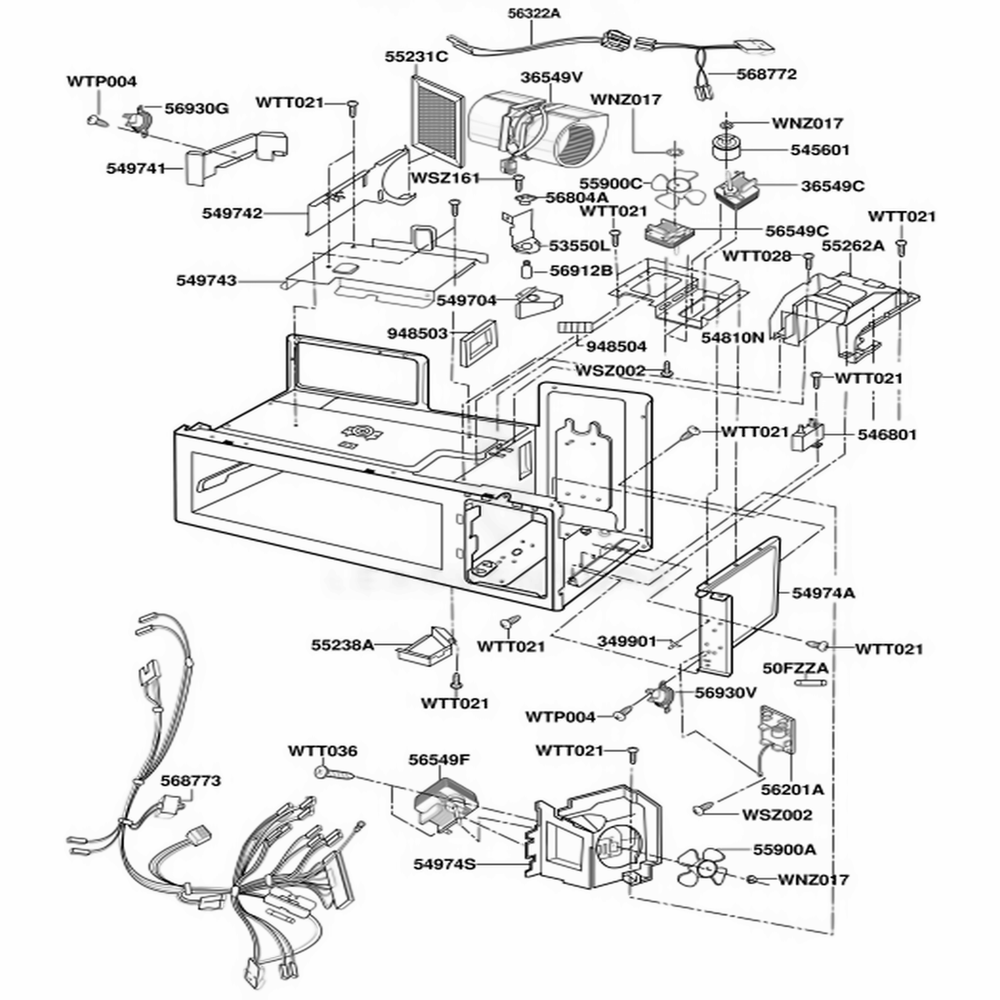 Interior Parts 2 Diagram and Parts List for JMV9118AAW AWHEJEN LG Range