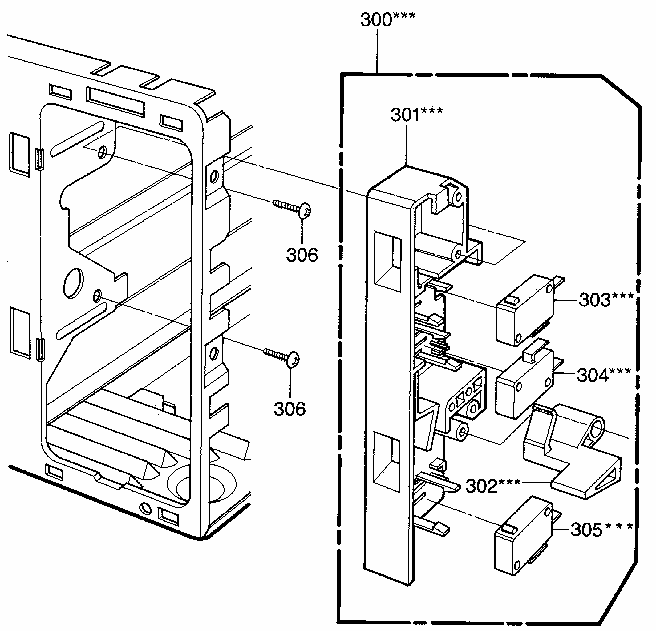 Latch Diagram and Parts List for 7218911980  Kenmore Microwave