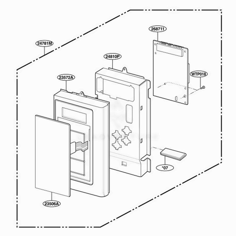 Controller Parts Diagram and Parts List for 79609 KBKESEG LG Range