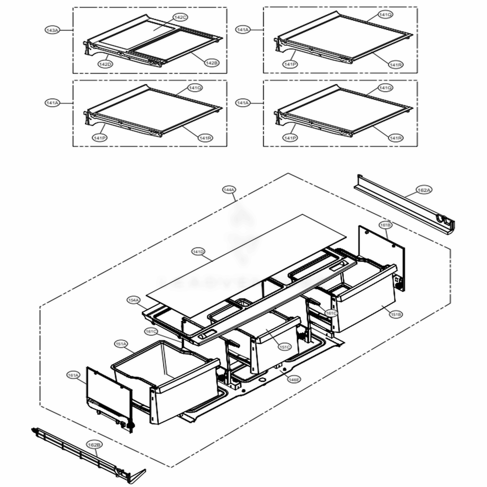 Refrigerator Parts Diagram and Parts List for LMXC23746S ASTCNA2 LG Refrigerator