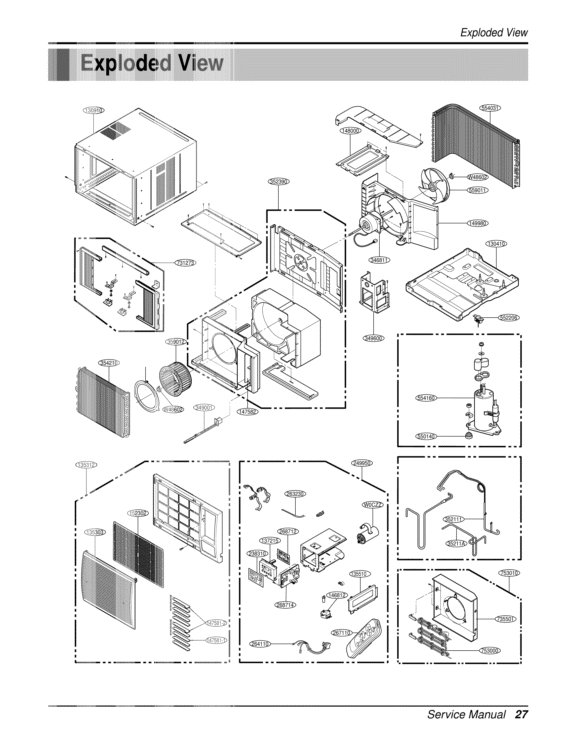 Service Manual  Exploded View Exploded View Diagram and Parts List for LWHD2400HR LWX243NGMM0 LG Air Conditioner