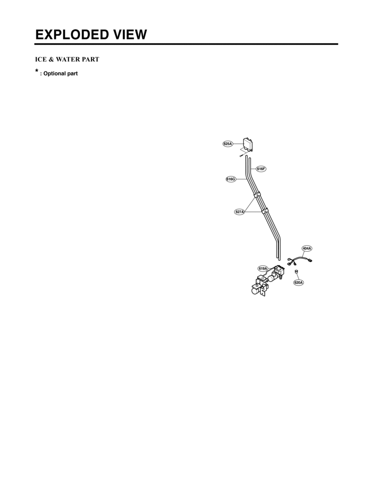 ICE & WATER PART  EXPLODED VIEW Diagram and Parts List for LSC27990TT  LG Refrigerator