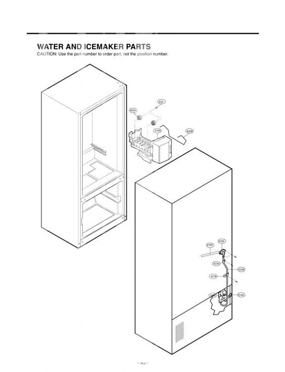 WATER AND ICEMAKER PARTS Diagram and Parts List for LFC25760TT ATICLGA LG Refrigerator