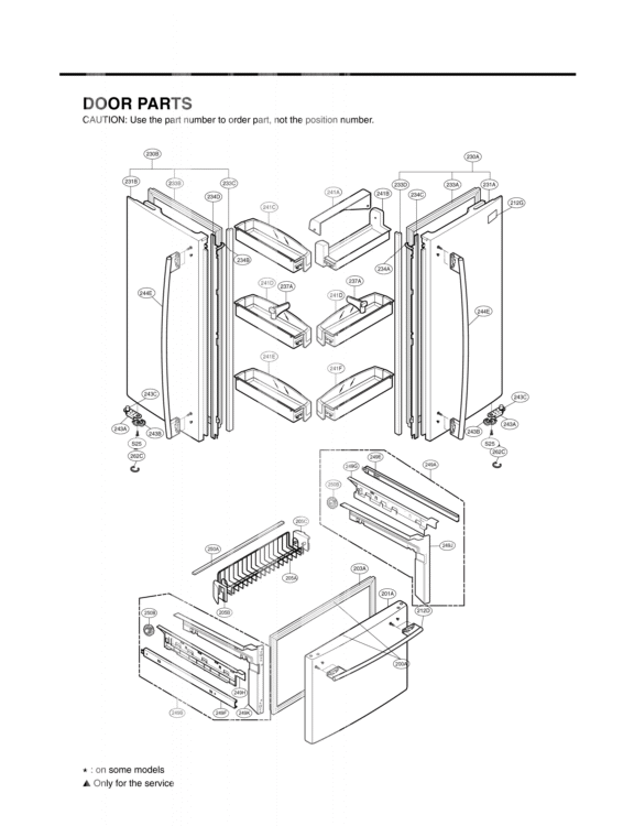 DOOR PARTS Diagram and Parts List for LFC25760ST ASTCLGA LG Refrigerator