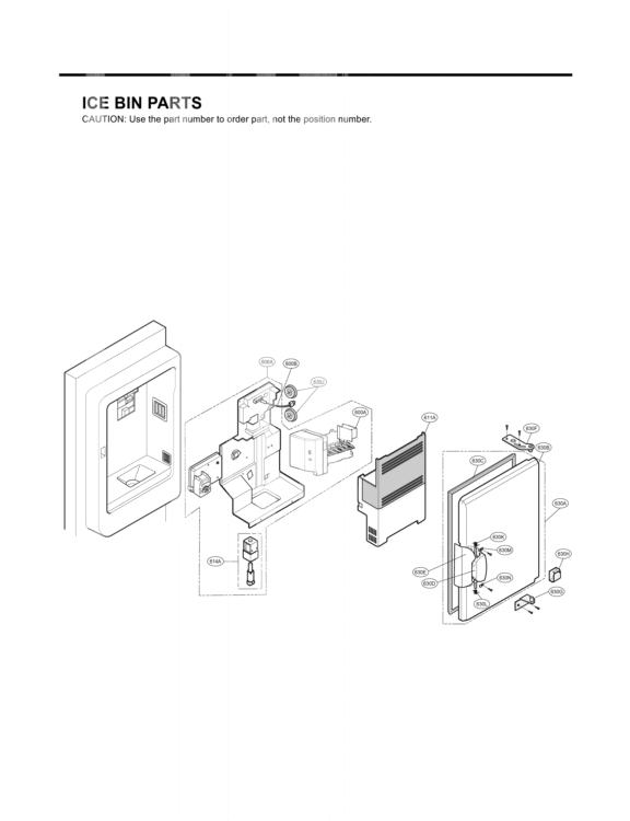 ICE BIN PARTS Diagram and Parts List for LFX25960TT ATICLGA LG Refrigerator