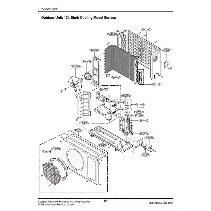 Section Diagram and Parts List for LA121CNMANCAEUS ANCAEUS LG Air Conditioner