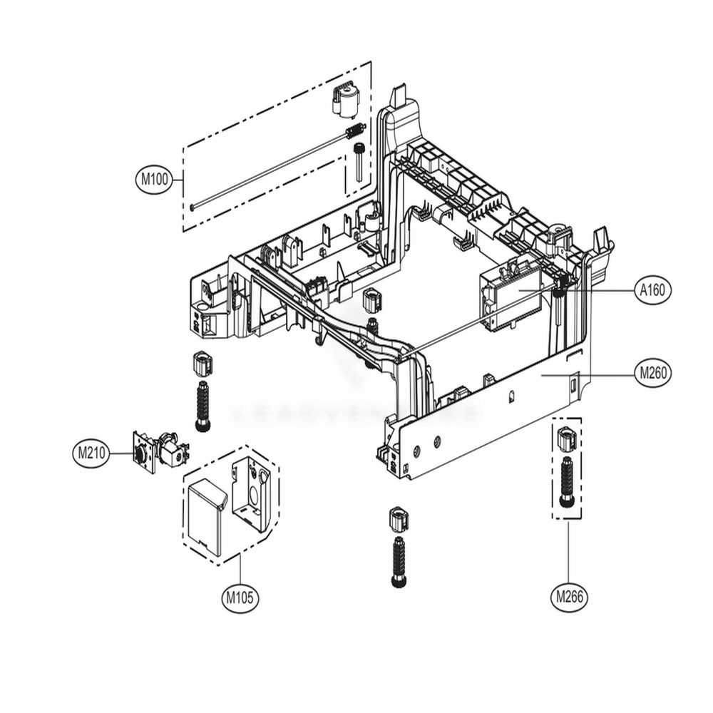 Base Assembly Diagram and Parts List for LDS5540ST ASTEEUS LG Dishwasher
