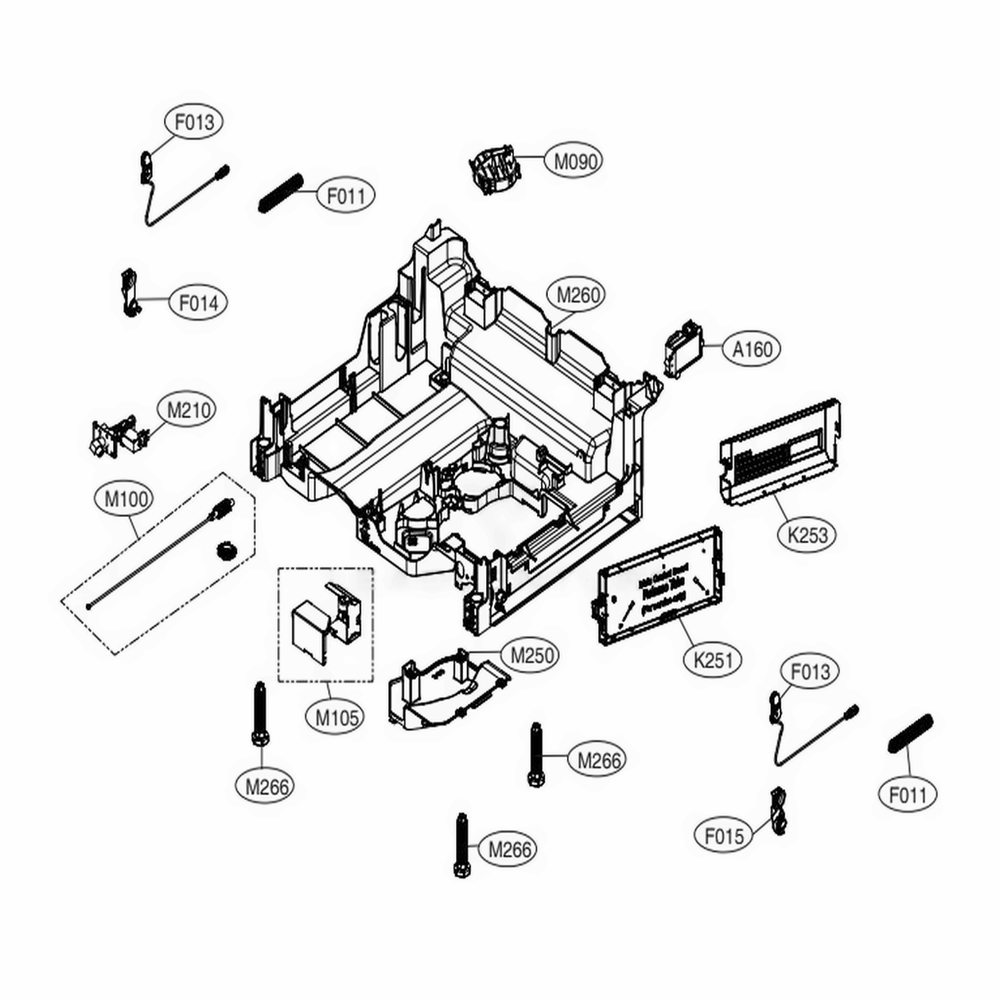 Base Assembly Diagram and Parts List for 14355 ASSESEU LG Dishwasher