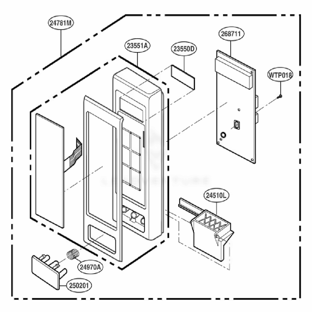 Controller Parts Diagram and Parts List for GT4185SKS AS1EWRP LG Wall Oven