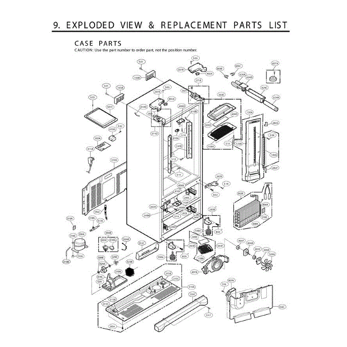 Section 7 Diagram and Parts List for LMX21981ST AST4LGA LG Refrigerator
