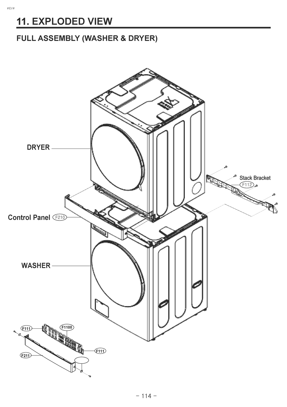 Diagram 1 Diagram and Parts List for W3S1CVK2EVS ABLEEUS LG Washer
