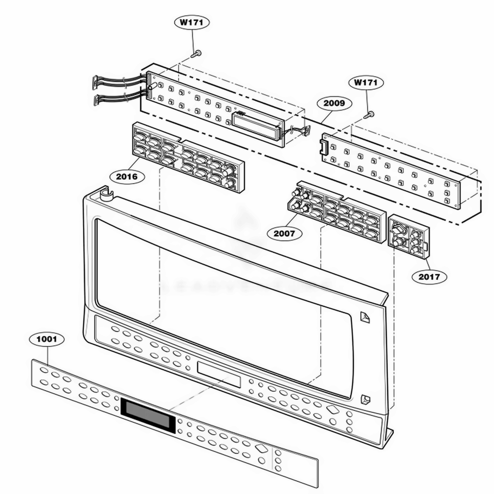 Controller Parts 1 Diagram and Parts List for 64662 AW1ESEA LG Range