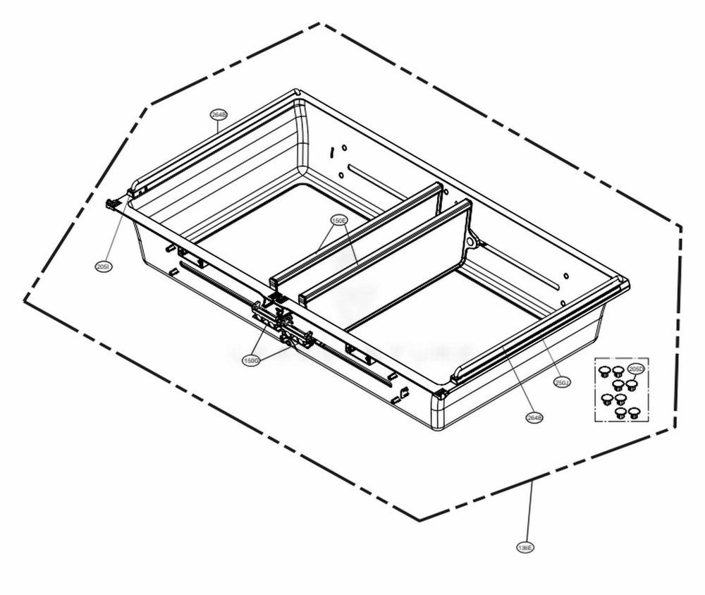 Full Convert Drawer Parts Diagram and Parts List for LRMVC2306S ASTCNA0 LG Refrigerator