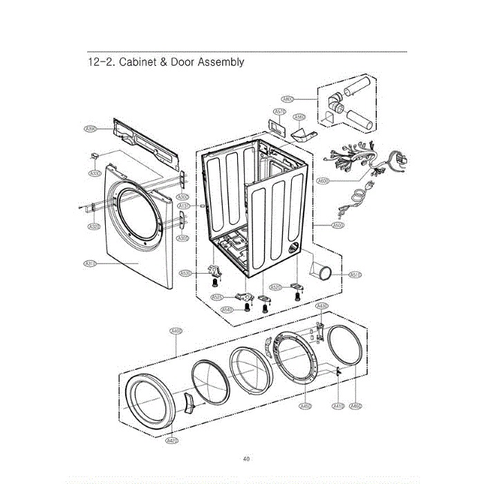 Section 2 Diagram and Parts List for DLE3733D AFGEEUS LG Dryer