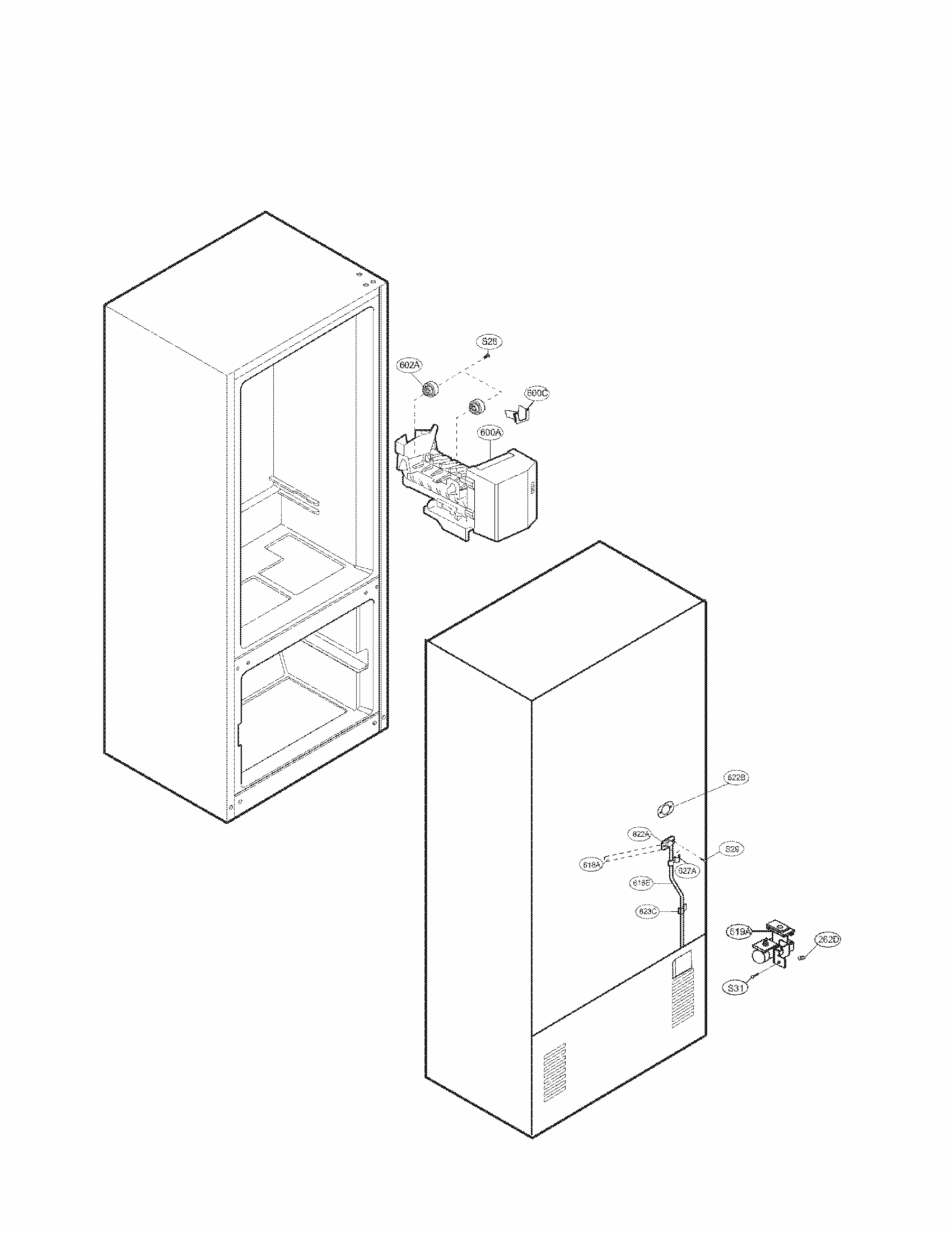 Ice Maker Parts Diagram and Parts List for 79577306601  Kenmore Refrigerator