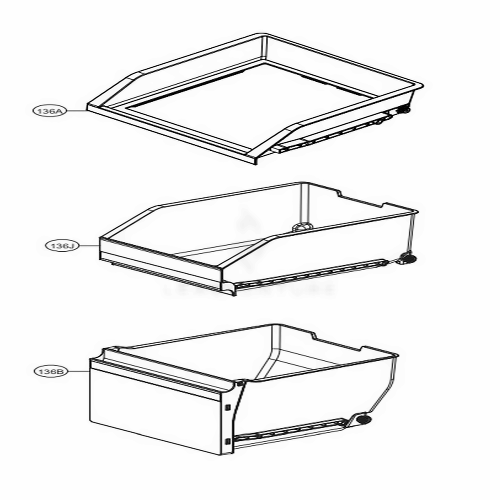 F-Room Drawer Part Diagram and Parts List for LNXS30866D ASBCNA1 LG Refrigerator