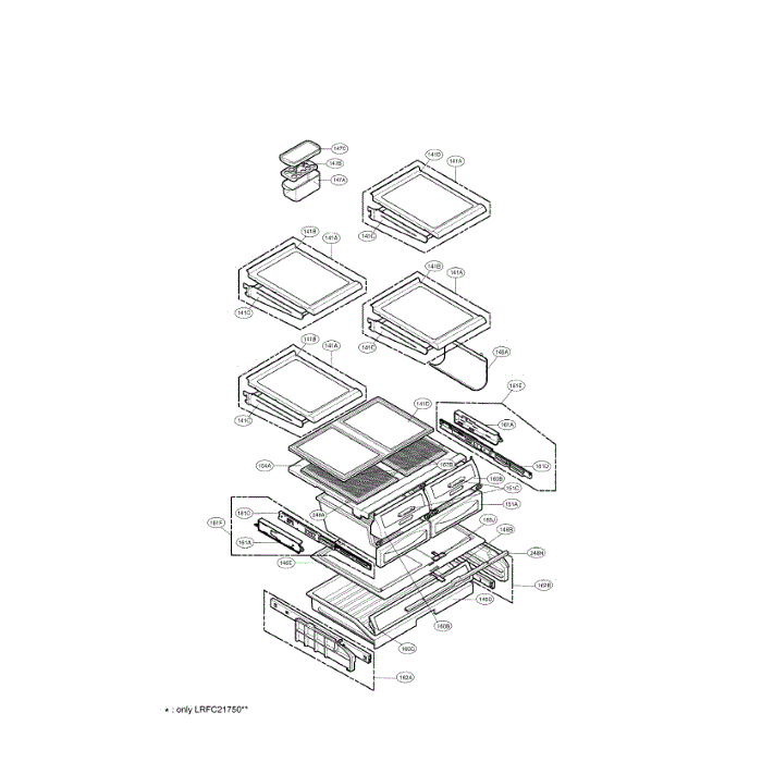 Refrigerator Diagram and Parts List for LRFC21755TT 00 LG Refrigerator