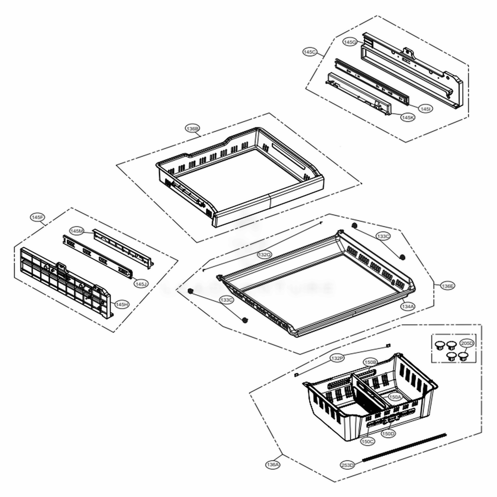 Freezer Parts Diagram and Parts List for LMXS30776D ASBCNA2 LG Refrigerator