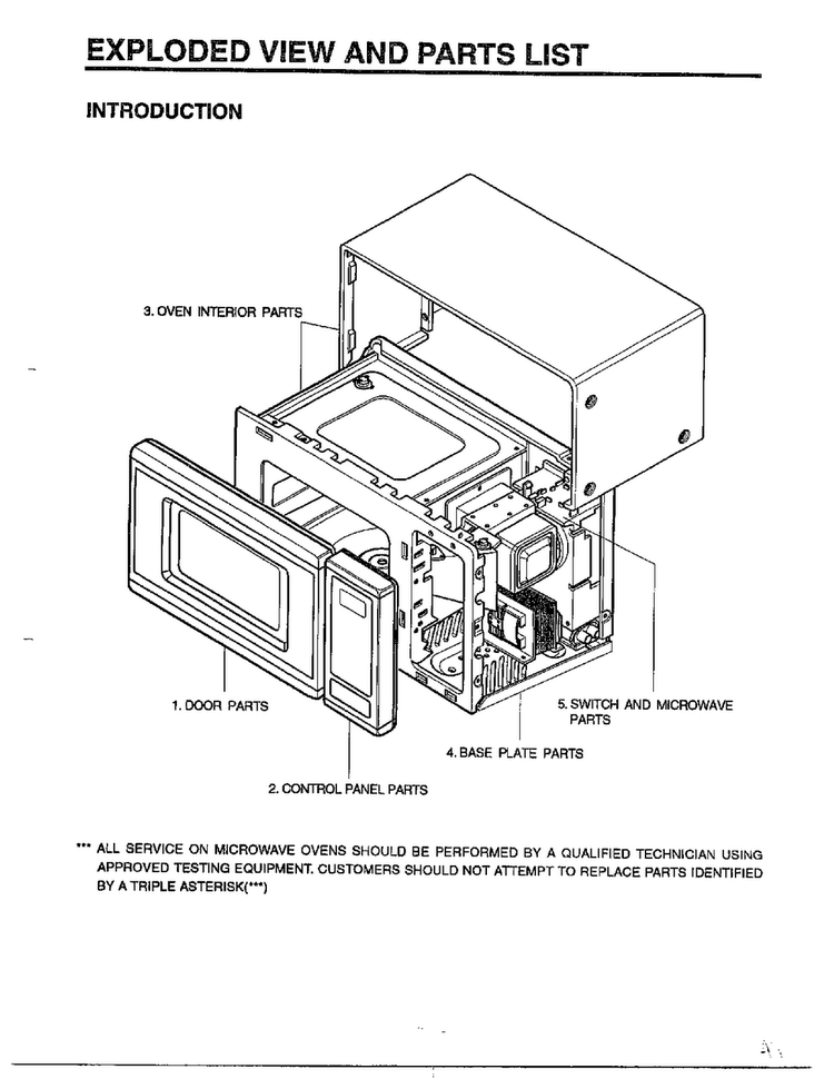 Introduction-microwave Diagram and Parts List for MA-1554M  LG Microwave