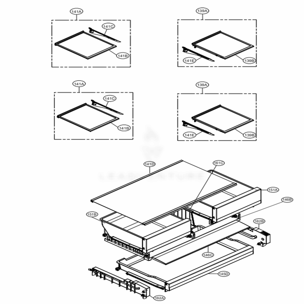 Refrigerator Parts Diagram and Parts List for LMWS27626S ASTCNA0 LG Refrigerator