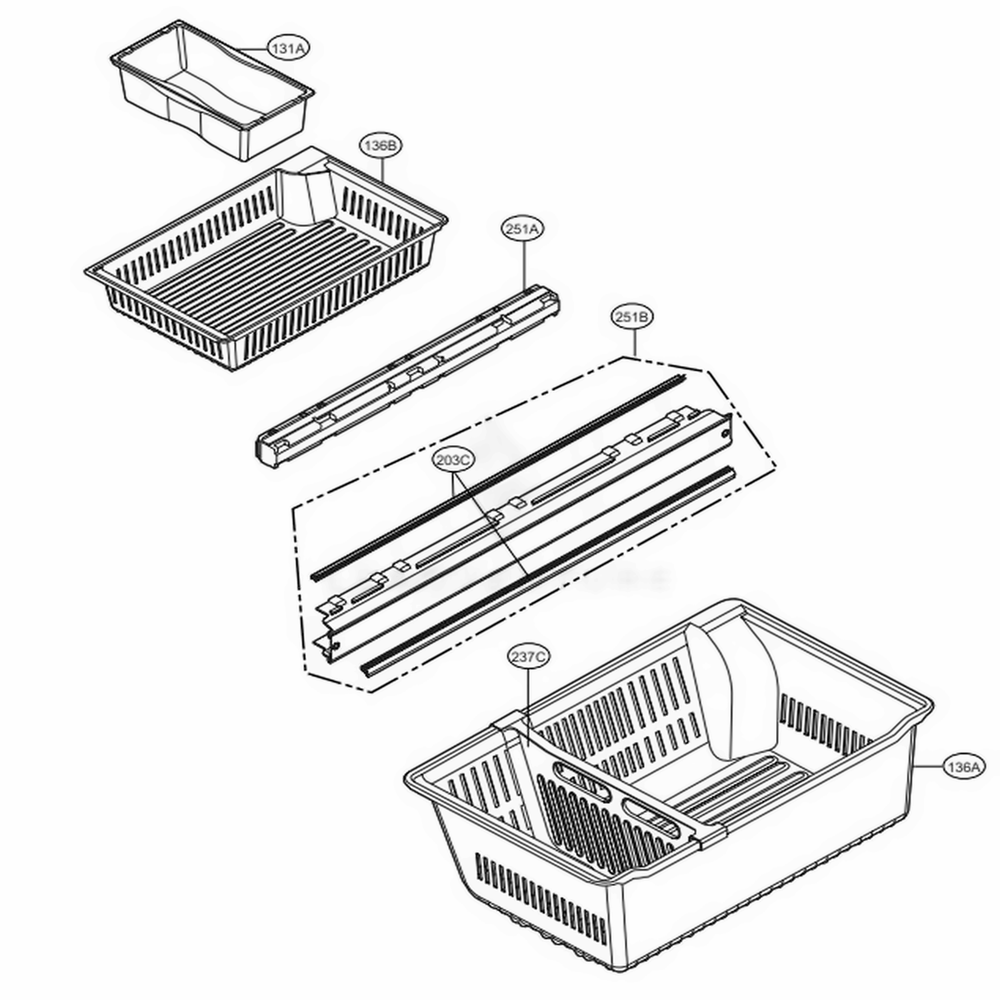 Freezer Parts Diagram and Parts List for LMX28988ST ASTCNA6 LG Refrigerator