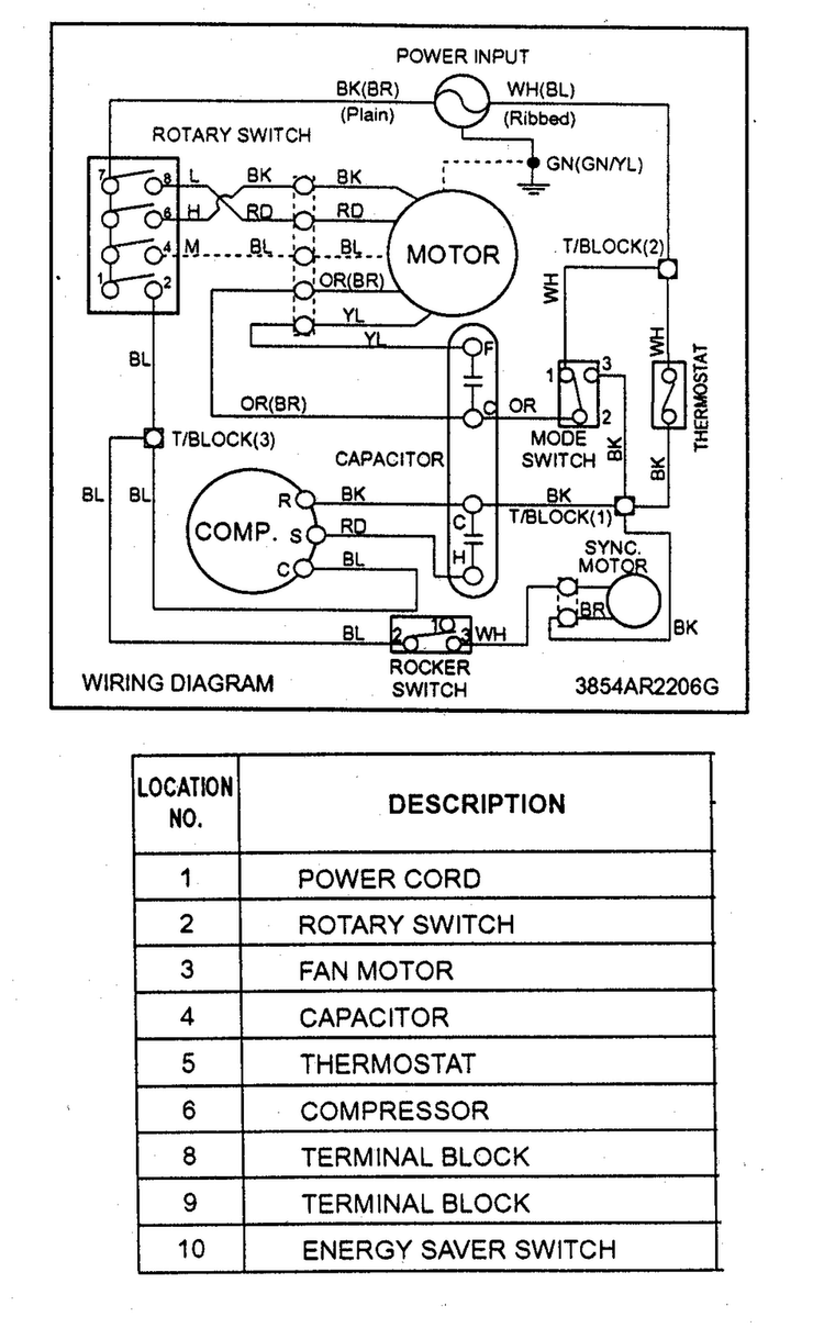 Wiring Diagram Diagram and Parts List for LW-E2132CL  LG Air Conditioner