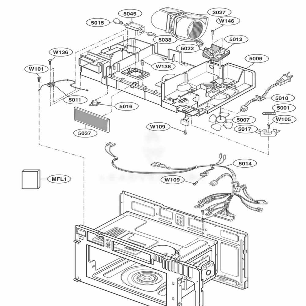 Interior Parts 2 Diagram and Parts List for JMV8196AAW AWHEJEN LG Range