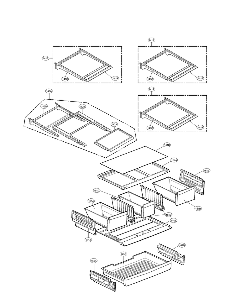 Refrigerator Parts Diagram and Parts List for LFX28995ST  LG Refrigerator