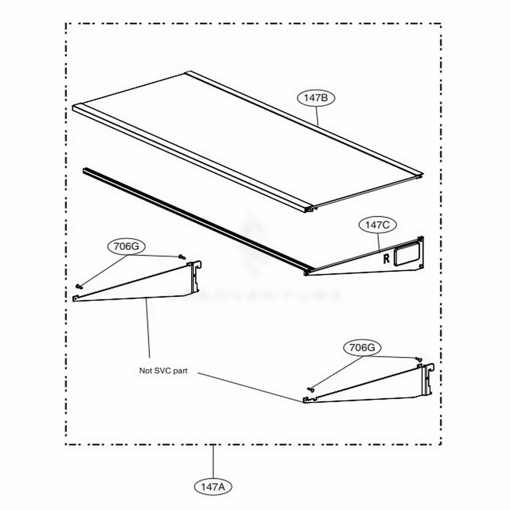 Shelf Diagram and Parts List for SKSFD3604P ASWCNA0 LG Range