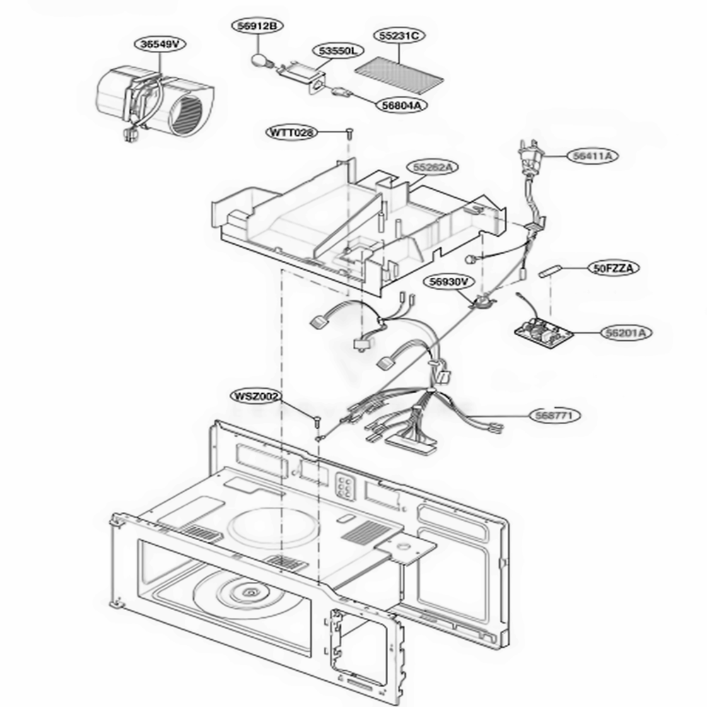 Interior Parts 3 Diagram and Parts List for 79602 KWHESEG LG Range
