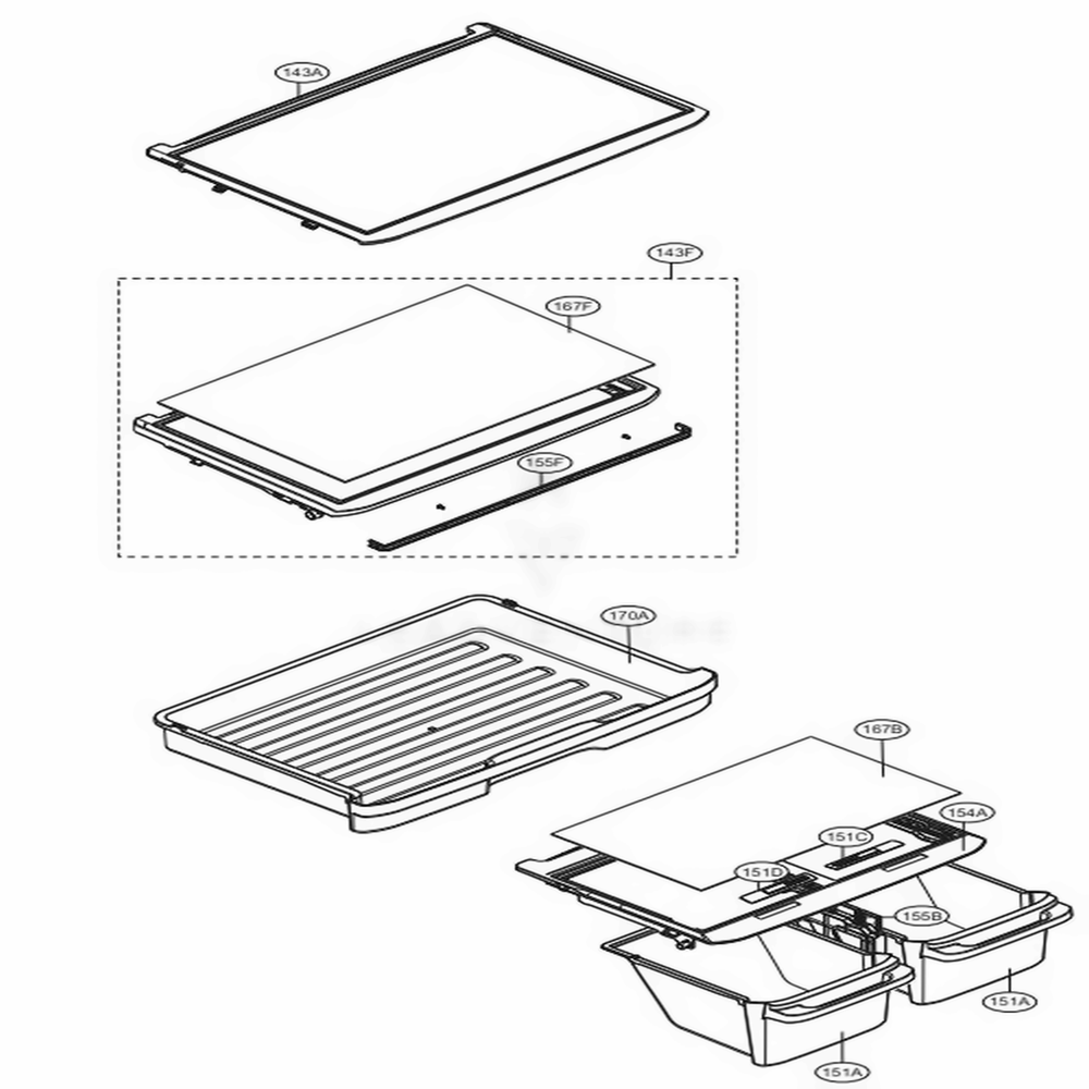 Refrigerator Parts Diagram and Parts List for 79439 AWBCSE4 LG Refrigerator