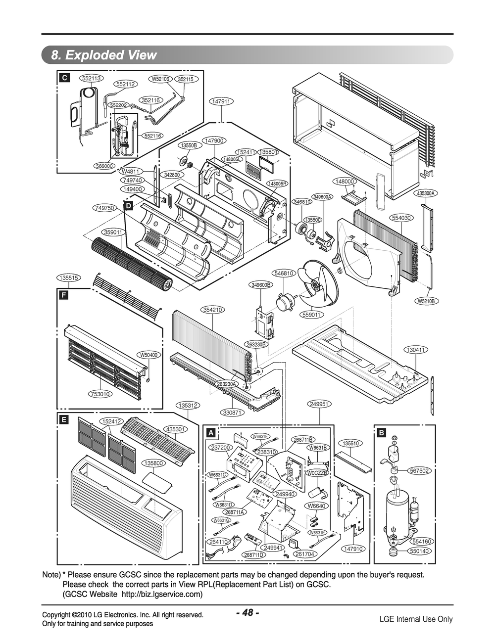 Diagram 1 Diagram and Parts List for LP096CD3B ASBBEUS LG Air Conditioner
