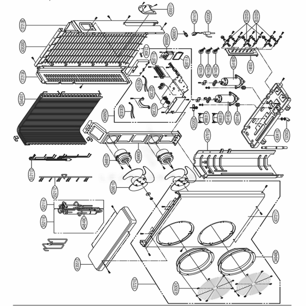 Main Diagram and Parts List for A3UC363GA0 AMBAHCI LG Air Conditioner