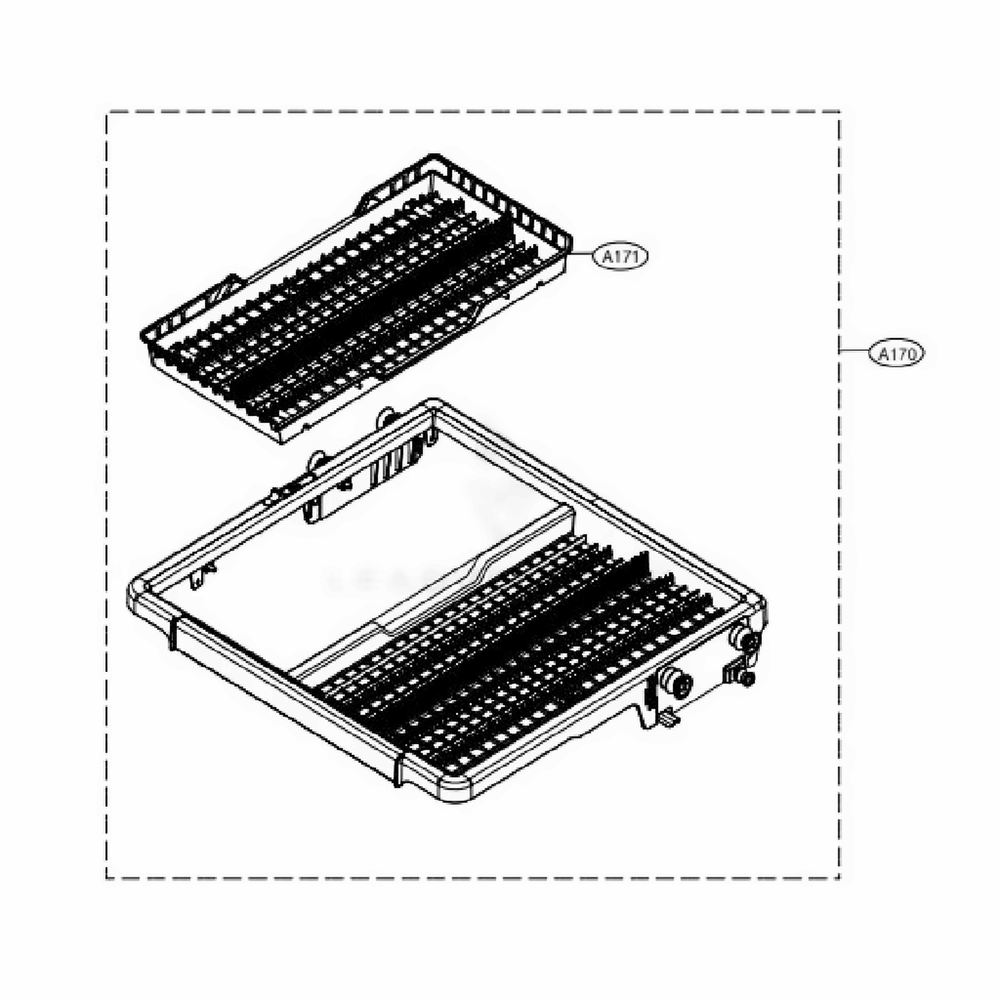 3rd Rack Assembly Diagram and Parts List for LDP6810BD ABDESNA LG Dishwasher