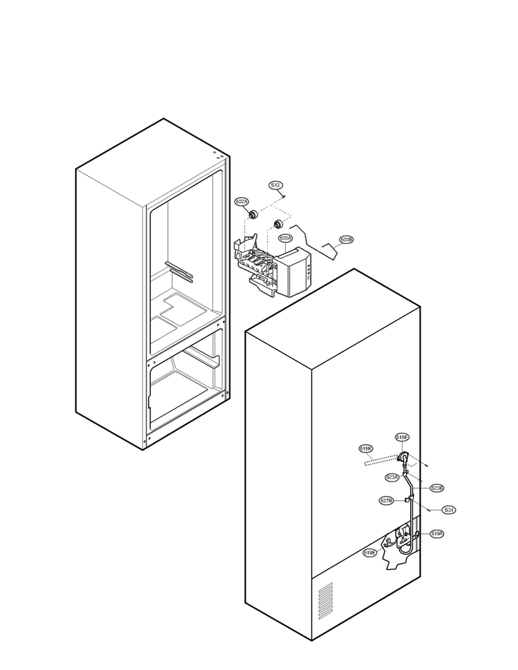 Water And Ice Maker Part Diagram and Parts List for LFC21770ST03  LG Refrigerator