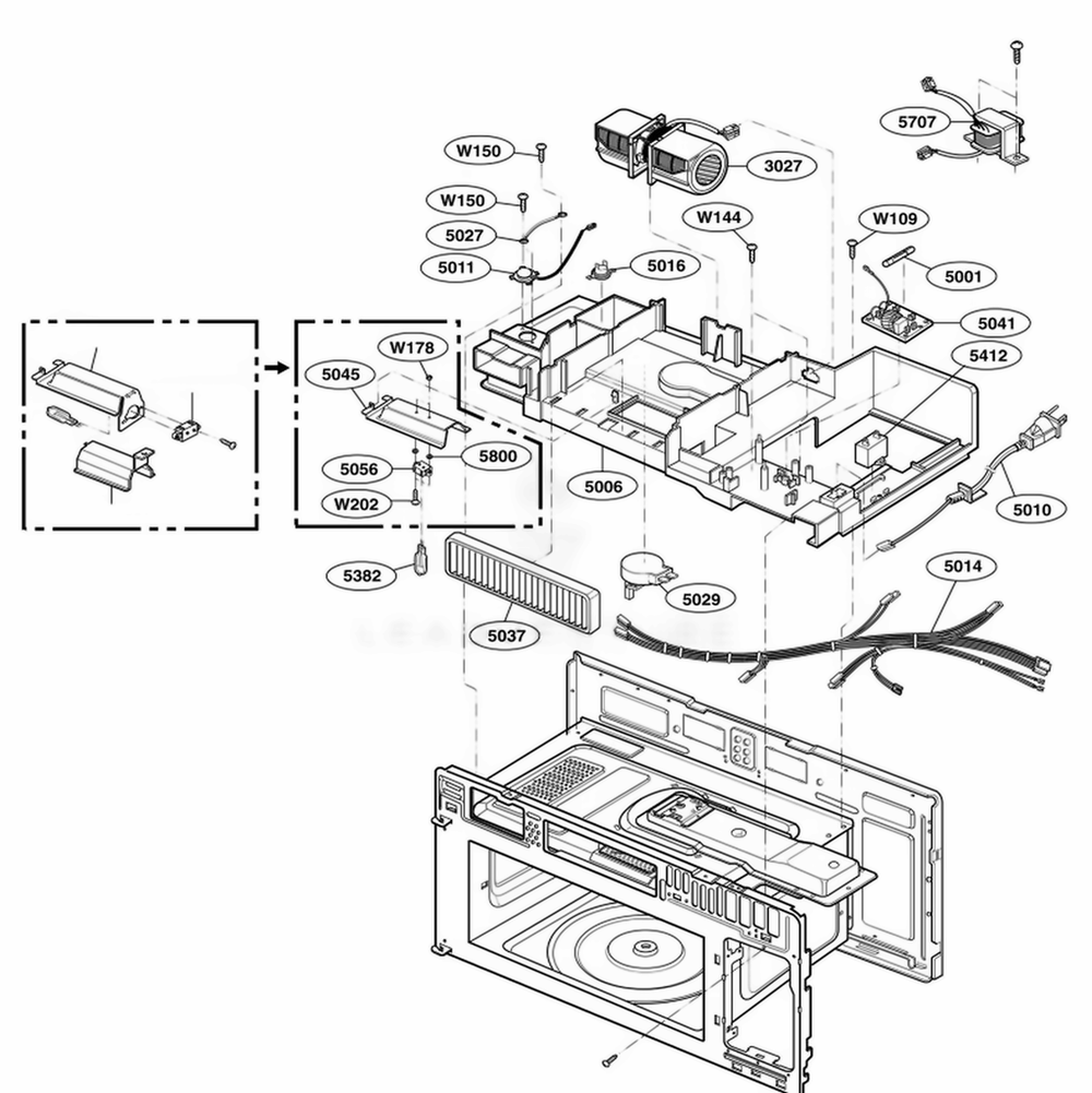 Interior Parts 2 Diagram and Parts List for 80832 AWHESEA LG Range