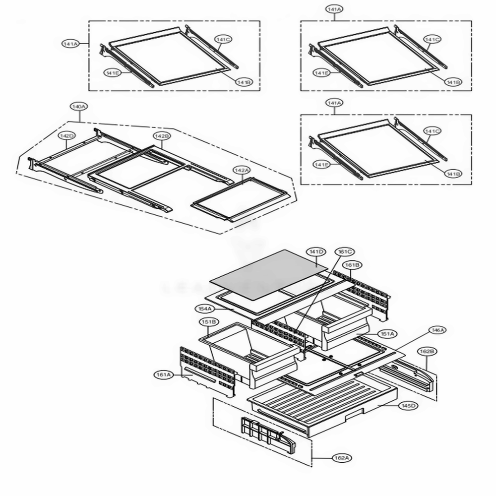 Refrigerator Parts Diagram and Parts List for LMXS27676D ASBCNA0 LG Refrigerator