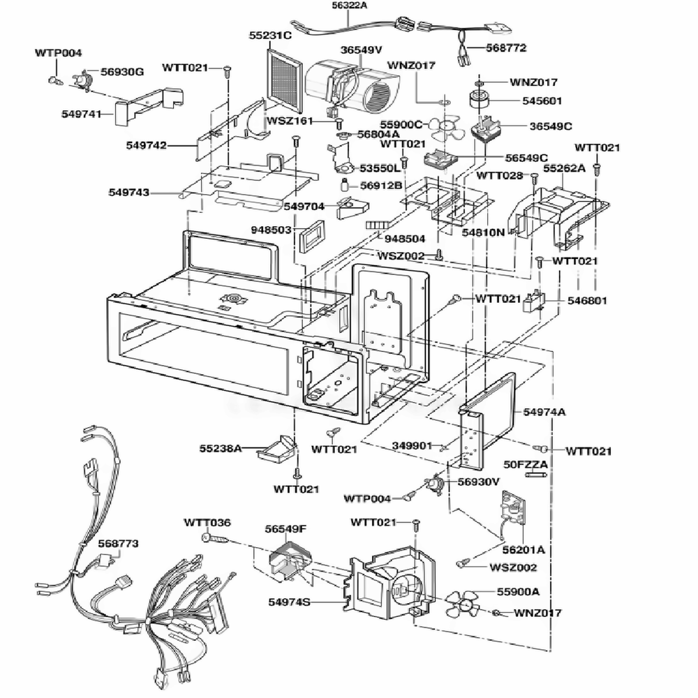 Interior Parts 2 Diagram and Parts List for JMV9118AAB ABKEJEN LG Range