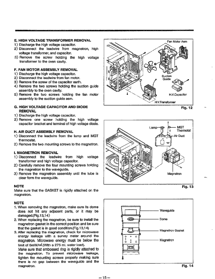 Disassembly/parts Replacement Page 2 Diagram and Parts List for MA-1164M  LG Microwave