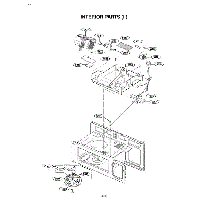 Section 1 Diagram and Parts List for LMV1630ST CSBELGA LG Microwave Oven Combo