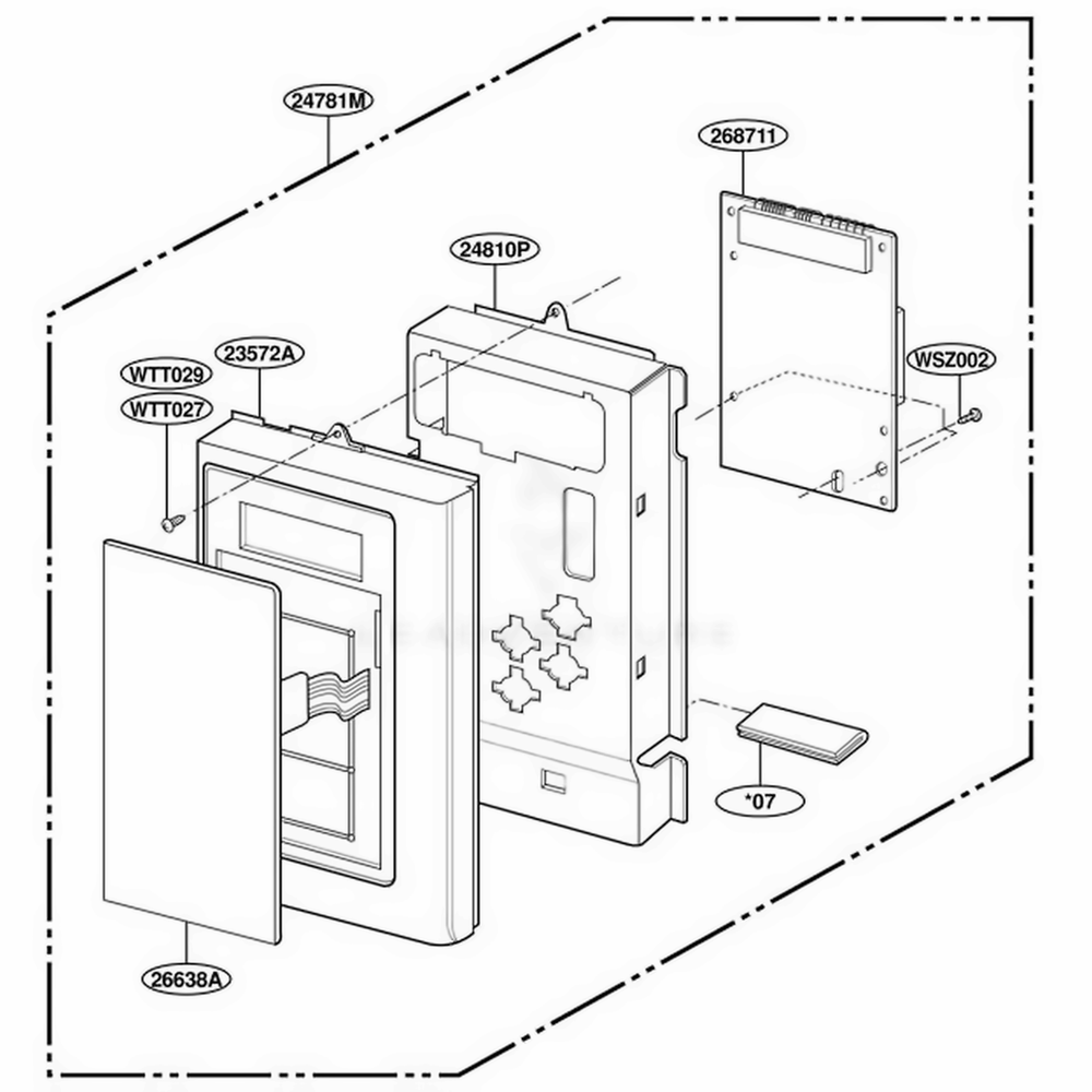 Controller Parts Diagram and Parts List for YMH7135XEQ0 WHEWPC LG Range