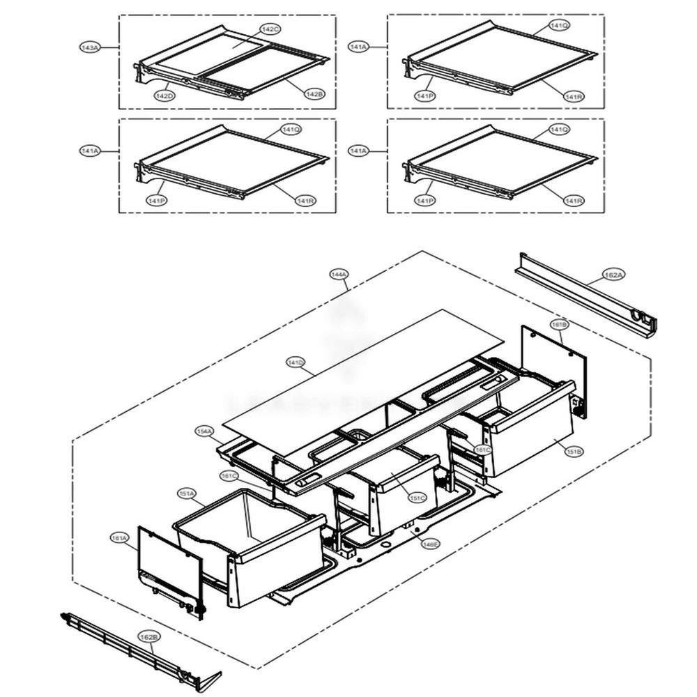 Refrigerator Parts Diagram and Parts List for LMXC23796D ASBCNA0 LG Refrigerator