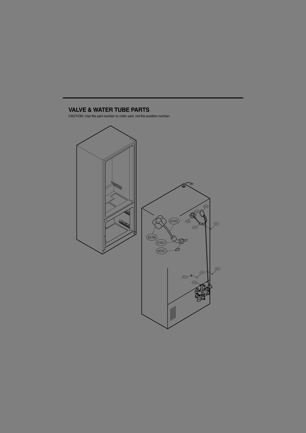 Valve And Water Tube Parts Diagram and Parts List for GR-L318LSJM ASTCNA2 LG Refrigerator